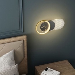 Vägglampa Modern Minimalistisk Akryl Smidesjärn Klocka Vägglampa