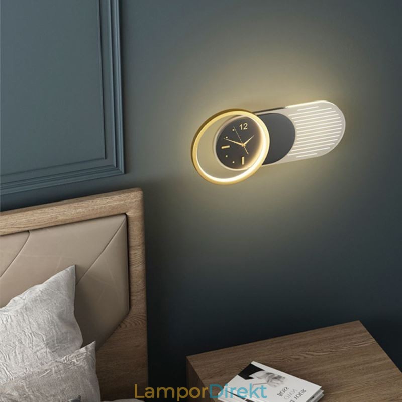 Vägglampa Modern Minimalistisk Akryl Smidesjärn Klocka Vägglampa