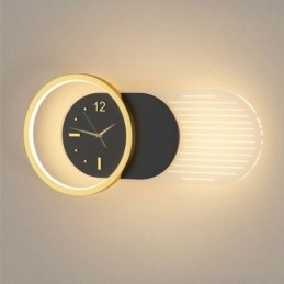 Vägglampa Modern Minimalistisk Akryl Smidesjärn Klocka Vägglampa