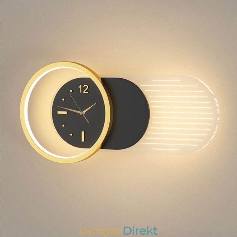 Vägglampa Modern Minimalistisk Akryl Smidesjärn Klocka Vägglampa