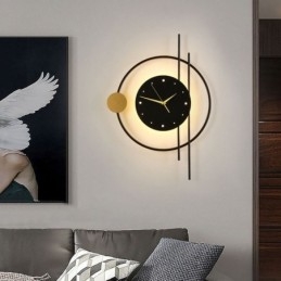 Klocka Vägglampa Modern Minimalistisk Smidesjärn Vägglampa Och
