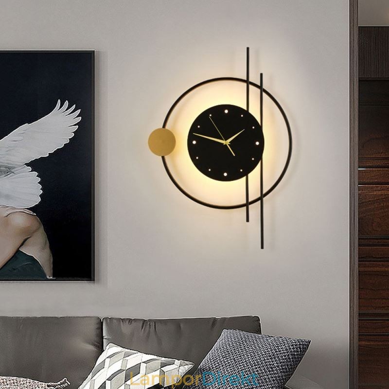 Klocka Vägglampa Modern Minimalistisk Smidesjärn Vägglampa Och