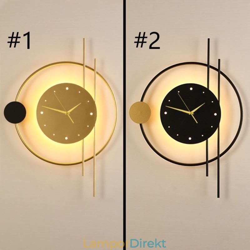Klocka Vägglampa Modern Minimalistisk Smidesjärn Vägglampa Och