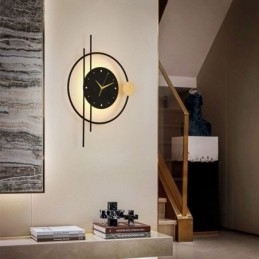 Klocka Vägglampa Modern Minimalistisk Smidesjärn Vägglampa Och