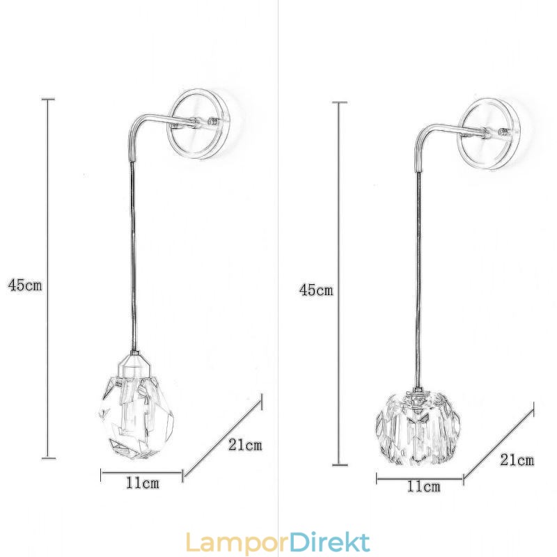 Modern Vägglampa Creative Crystal Vägglampa
