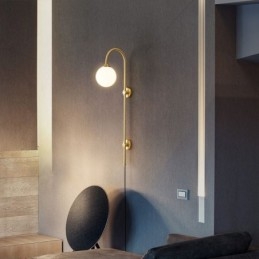 Modern Vägglampa I Borstat Guld Vägglampa