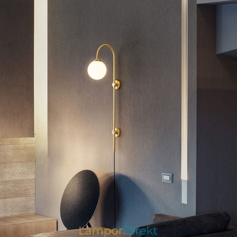 Modern Vägglampa I Borstat Guld Vägglampa