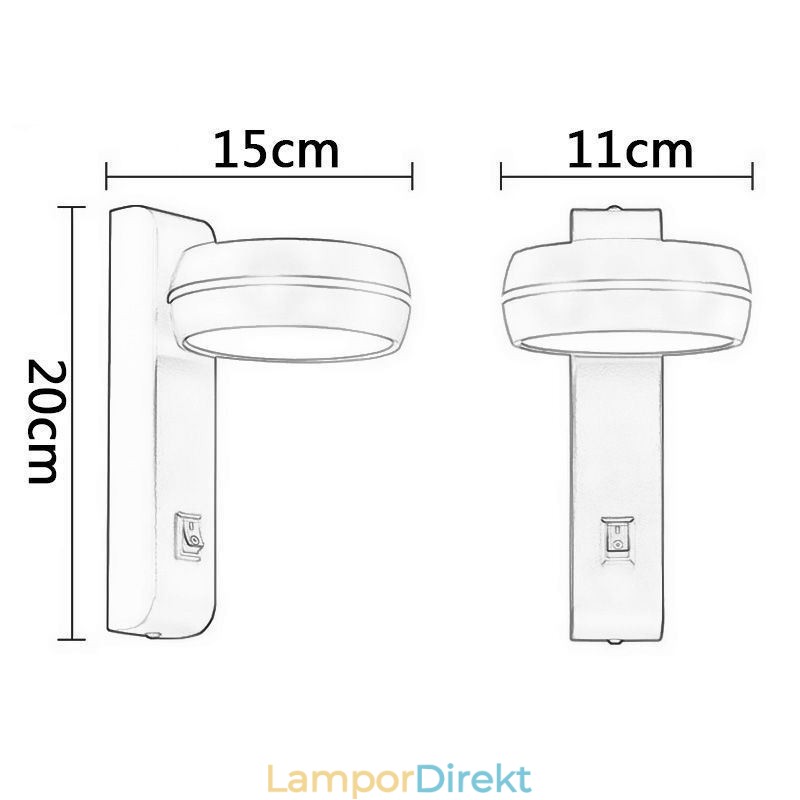 Vridbar Vägglampa Modern Minimalistisk Sconce Light