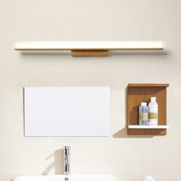 Spegelljus Vägglampa I Massivt Trä Modern Sconce Vägglampa