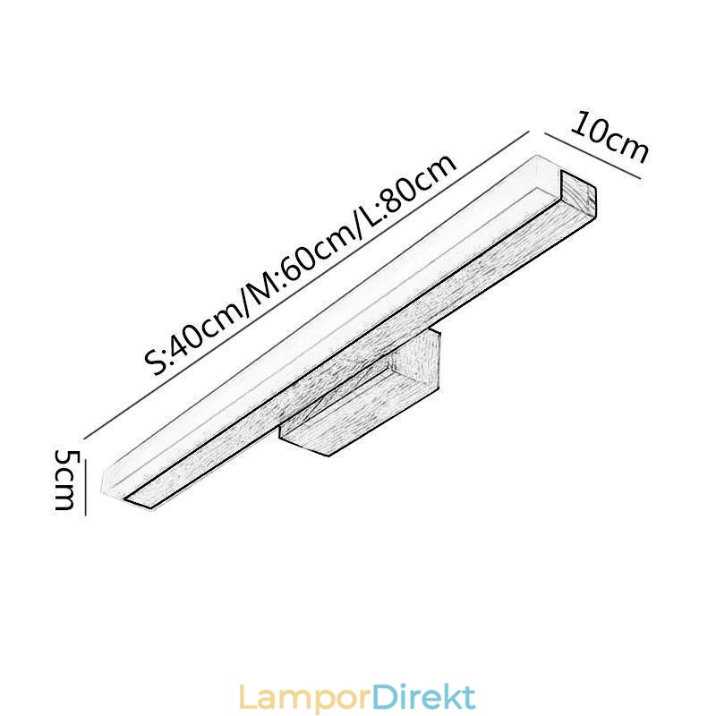 Spegelljus Vägglampa I Massivt Trä Modern Sconce Vägglampa