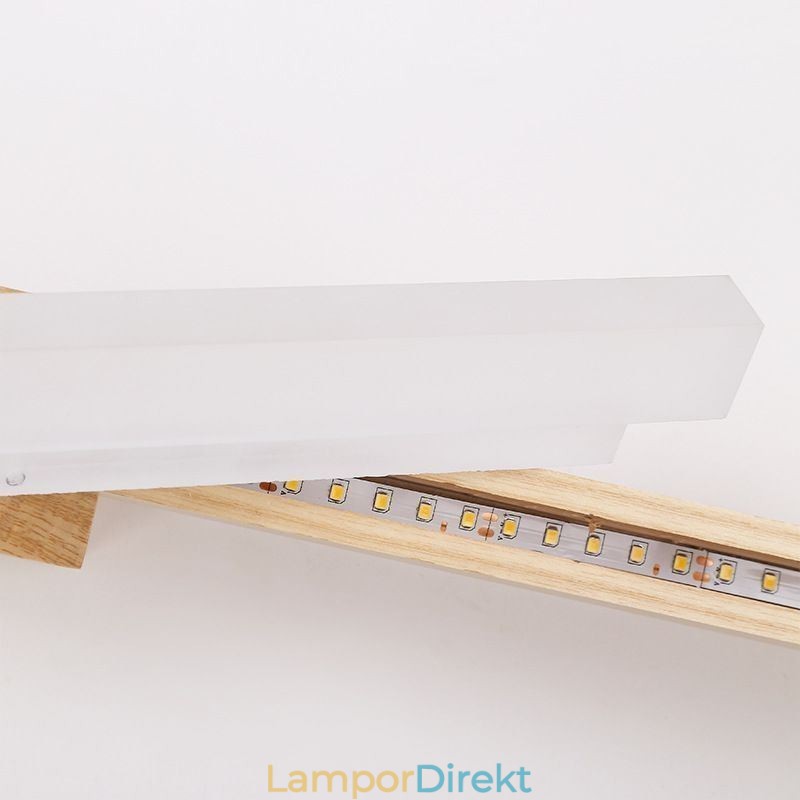 Spegelljus Vägglampa I Massivt Trä Modern Sconce Vägglampa