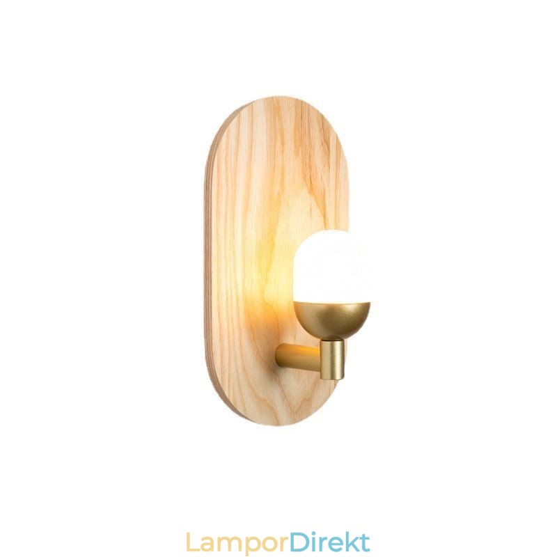 Dekoration Vägg Trä Lampa Entré Gångljus Nordic Bedside Vägglampa