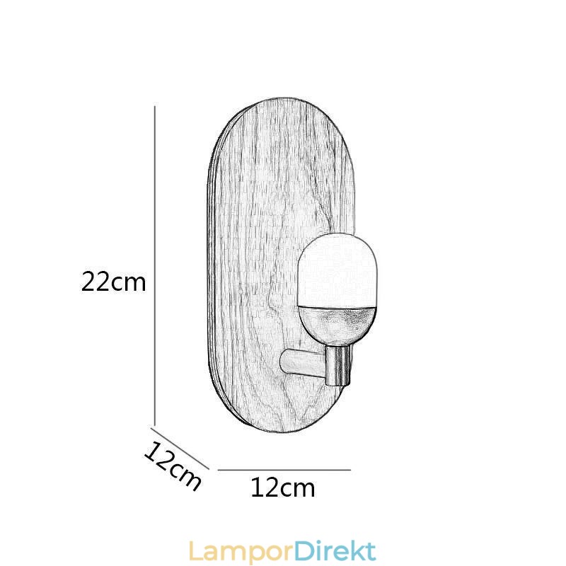 Dekoration Vägg Trä Lampa Entré Gångljus Nordic Bedside Vägglampa