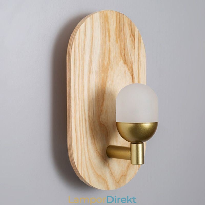 Dekoration Vägg Trä Lampa Entré Gångljus Nordic Bedside Vägglampa