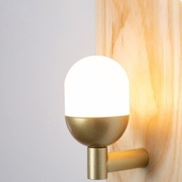 Dekoration Vägg Trä Lampa Entré Gångljus Nordic Bedside Vägglampa