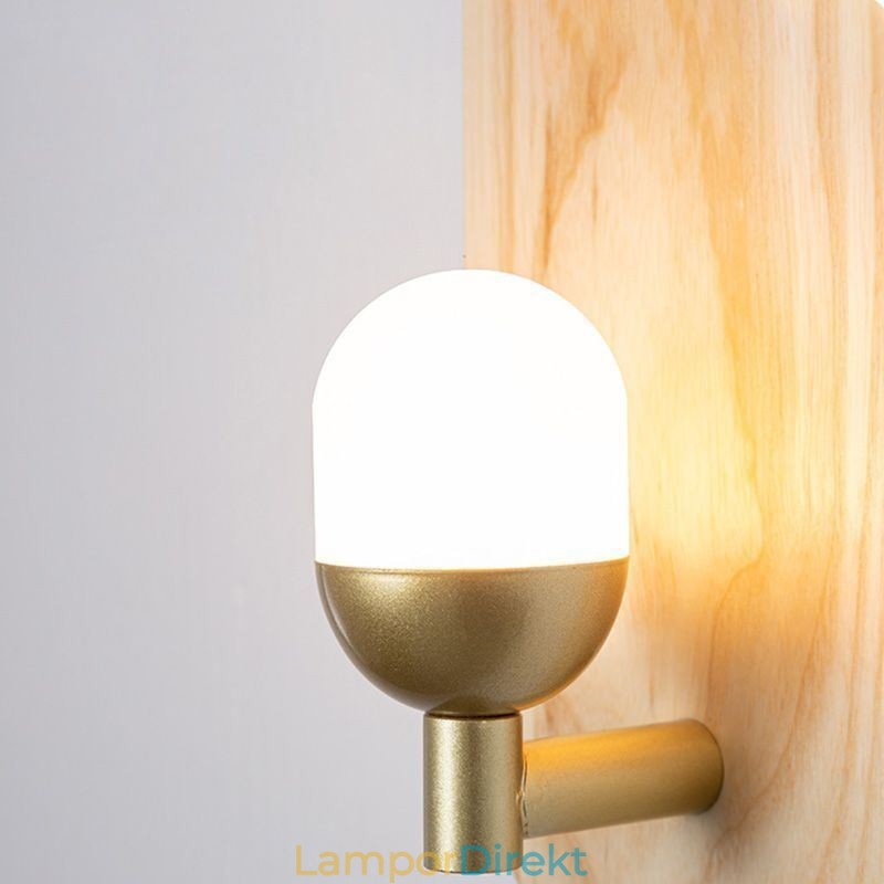Dekoration Vägg Trä Lampa Entré Gångljus Nordic Bedside Vägglampa