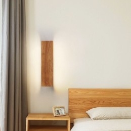 Modern Vägg Trä Sconce Entré Gångljus Nordic Bedside Vägglampa