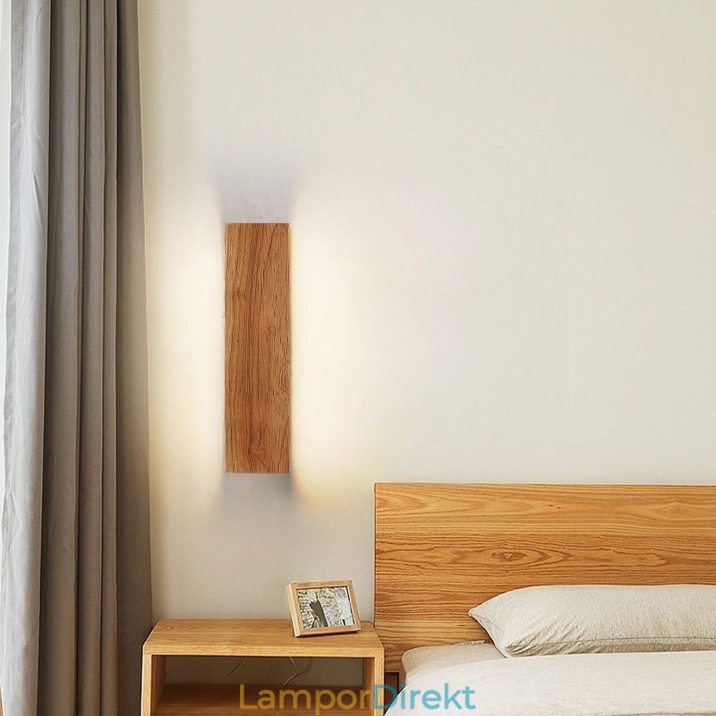Modern Vägg Trä Sconce Entré Gångljus Nordic Bedside Vägglampa