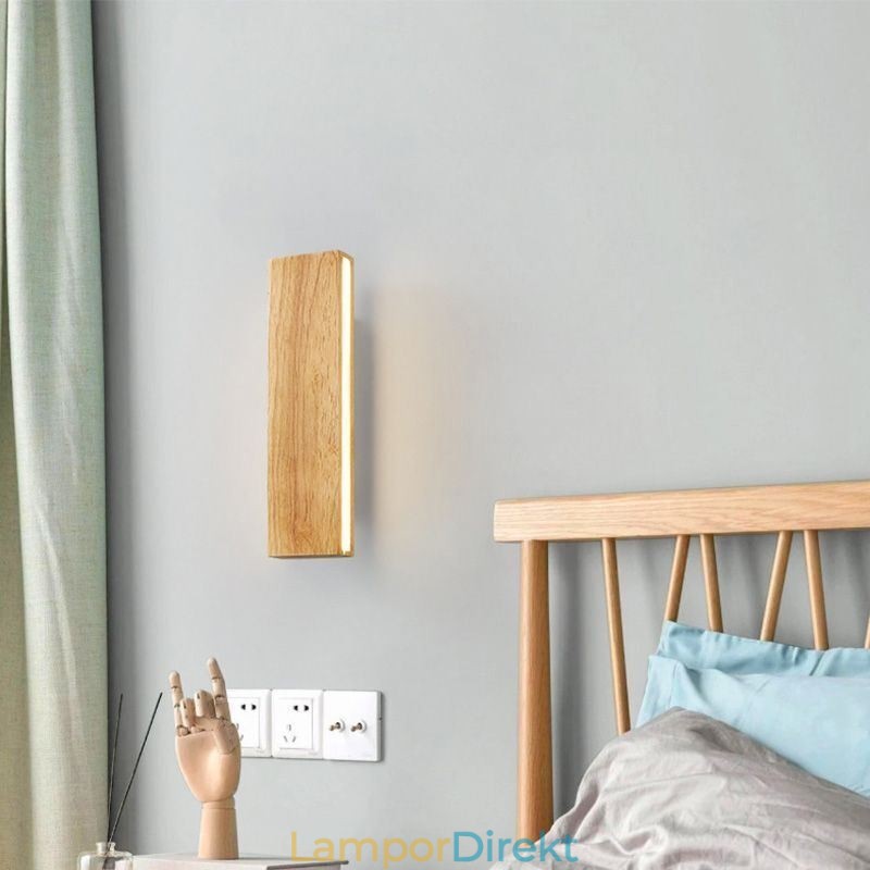 Modern Vägg Trä Sconce Entré Gångljus Nordic Bedside Vägglampa