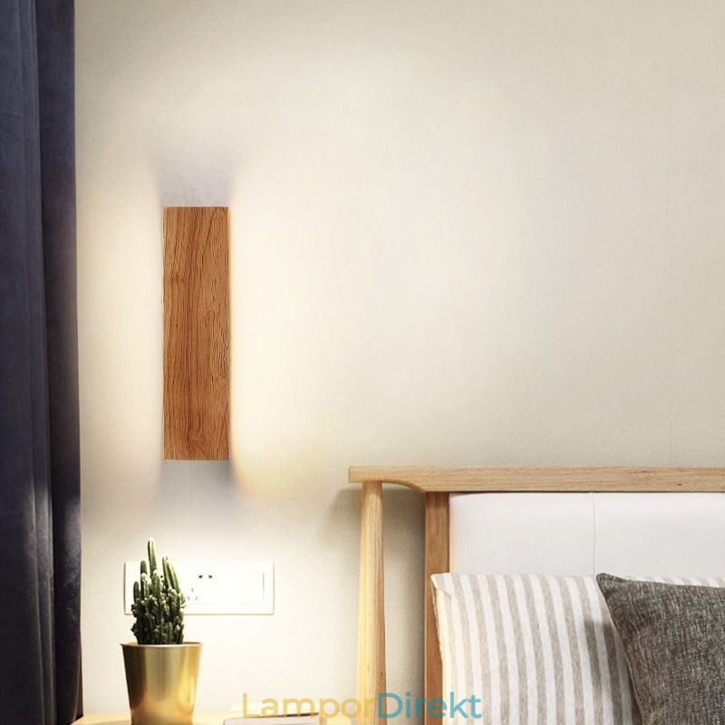 Modern Vägg Trä Sconce Entré Gångljus Nordic Bedside Vägglampa