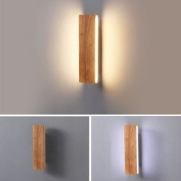 Modern Vägg Trä Sconce Entré Gångljus Nordic Bedside Vägglampa