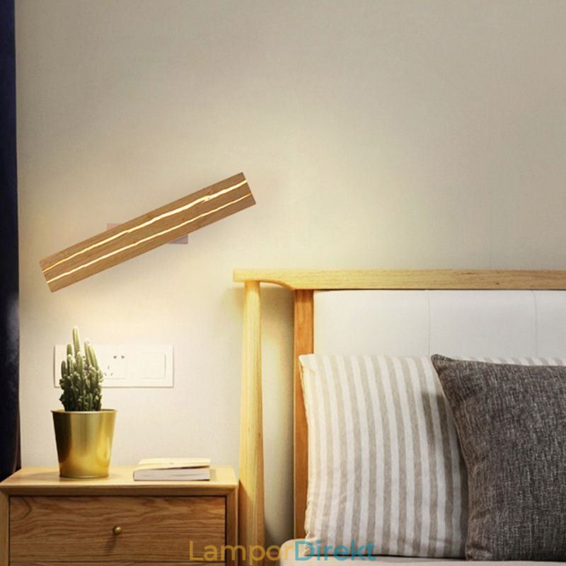 Modern Trä Vägglampa Entré Gångljus Nordic Bedside Vägglampa