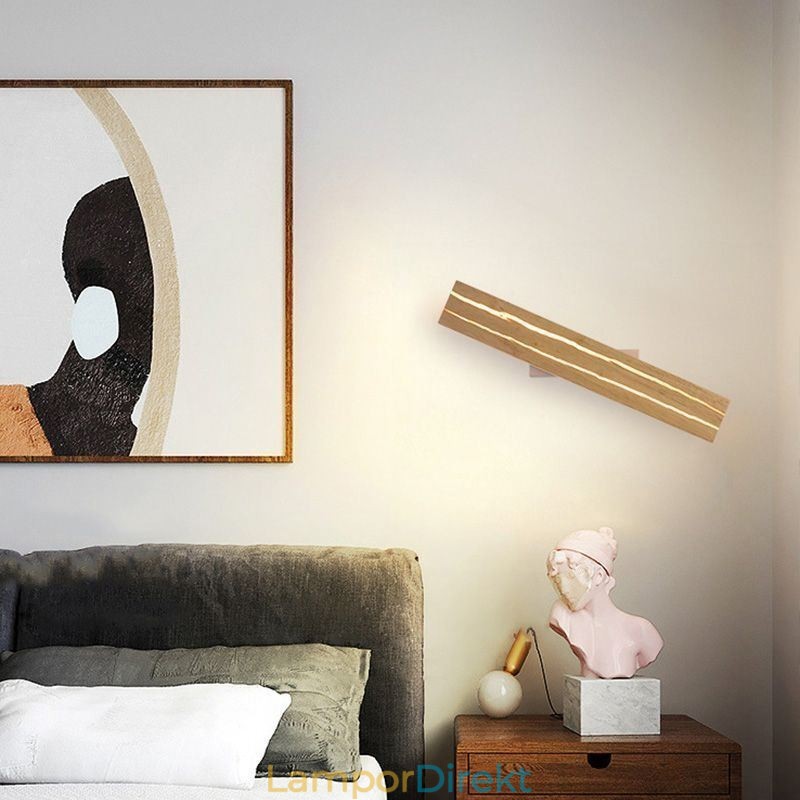 Modern Trä Vägglampa Entré Gångljus Nordic Bedside Vägglampa