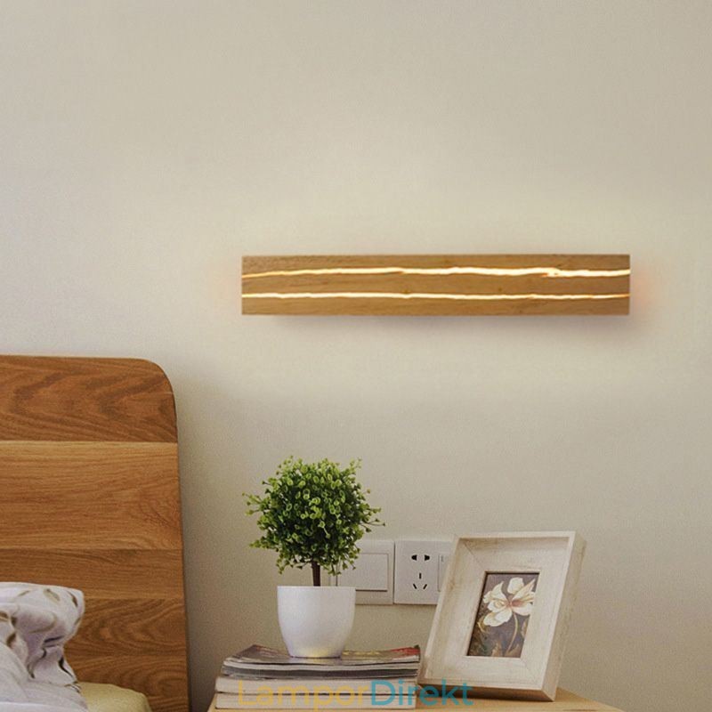 Modern Trä Vägglampa Entré Gångljus Nordic Bedside Vägglampa