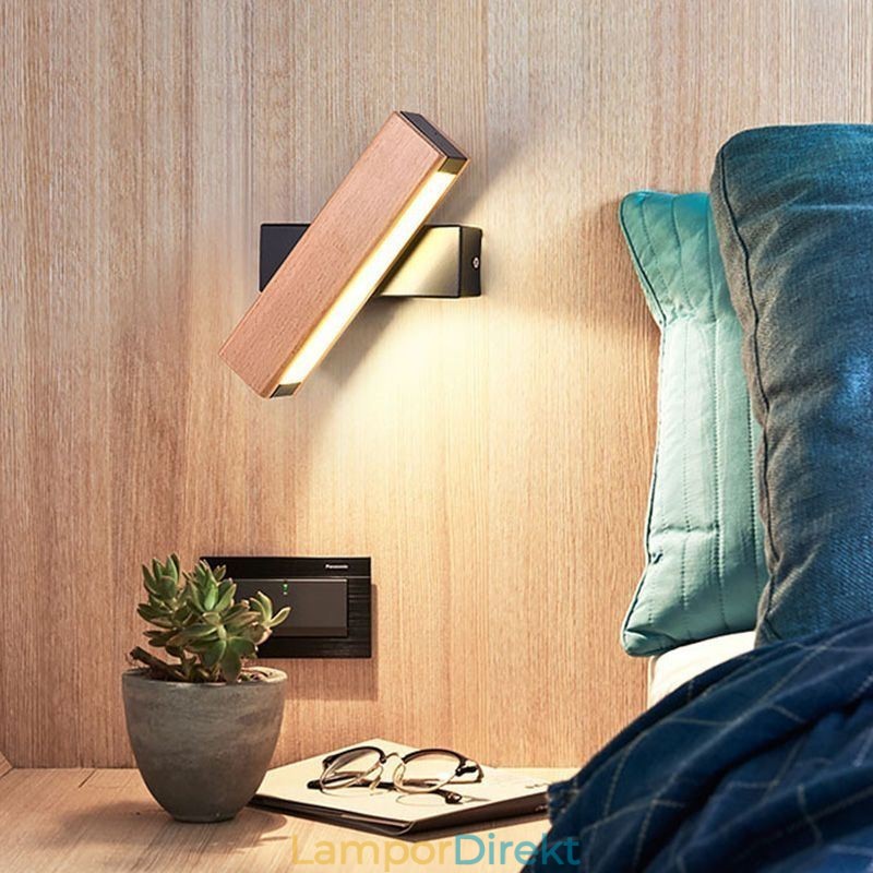 Europa Vägglampa I Massivt Trä Sängväggsbelysning Modern Enkelhet Lampor
