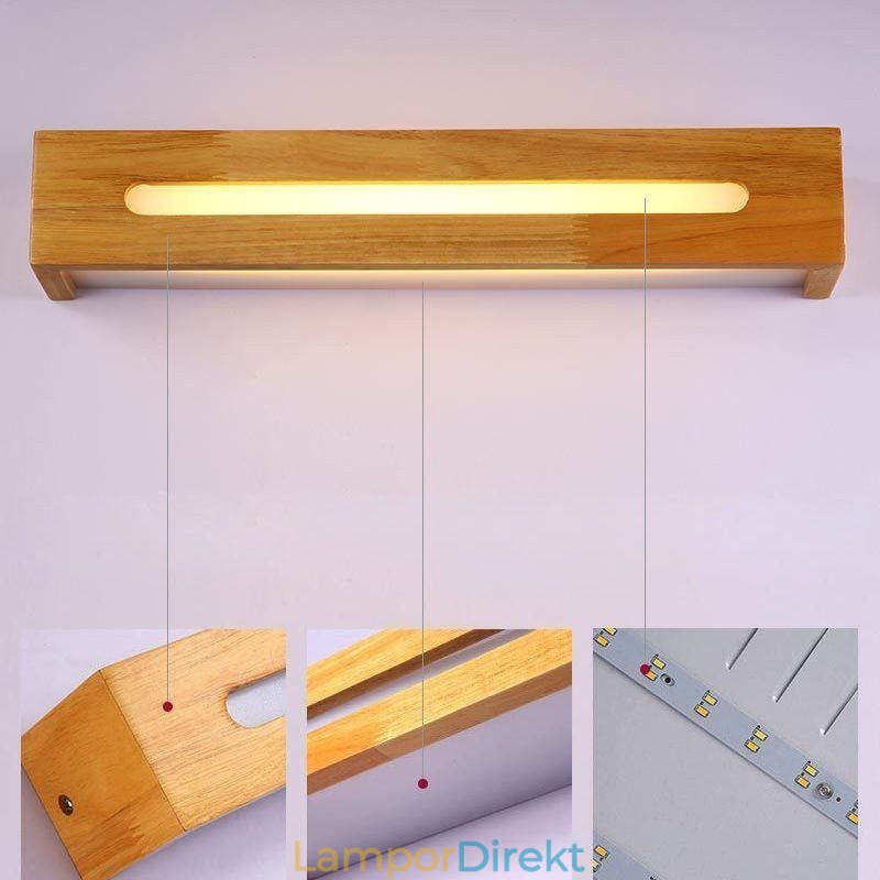 Modern Vägg Trälampa Entré Gångljus Nordic Bedside Vägglampa
