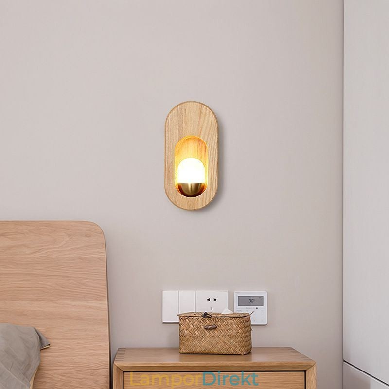 Japansk Dekoration Väggljus Trä Vägglampa Entrégång