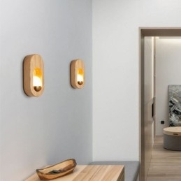Japansk Dekoration Väggljus Trä Vägglampa Entrégång