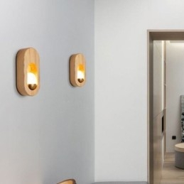 Japansk Dekoration Väggljus Trä Vägglampa Entrégång