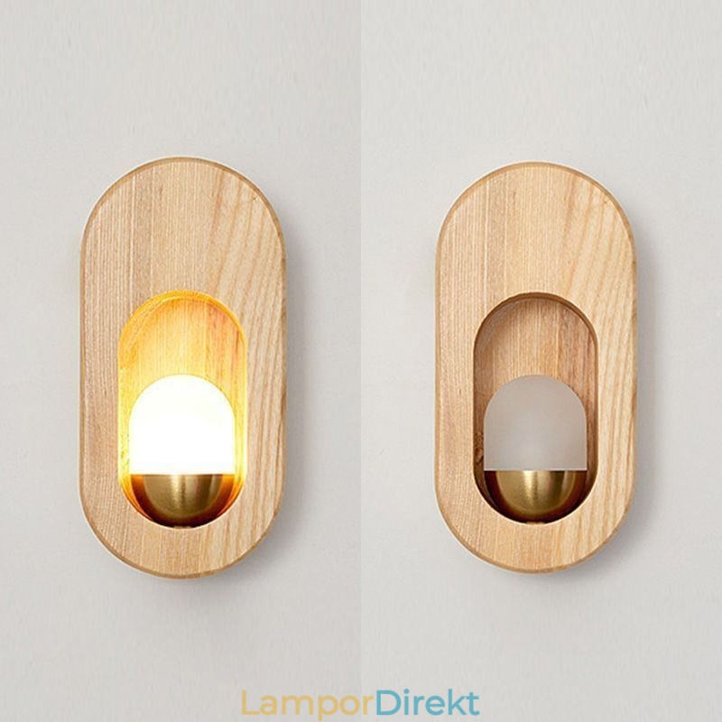 Japansk Dekoration Väggljus Trä Vägglampa Entrégång