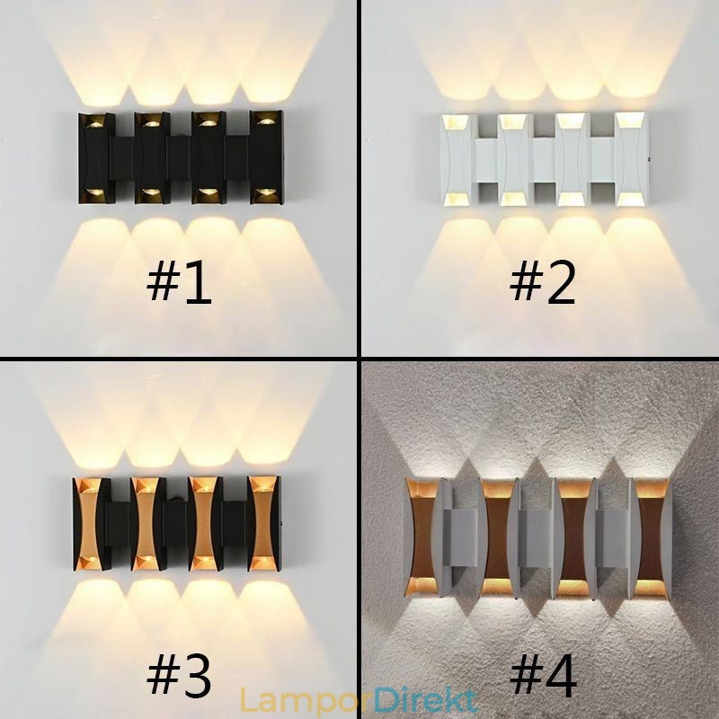 Vattentät Vägglampa Modern Aluminium Utanpåliggande Trädgårdsverandalampa