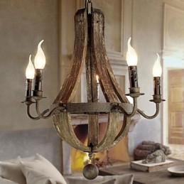 Ljuskrona 5 Lampor Vintage Retro Country Living Dining Metal