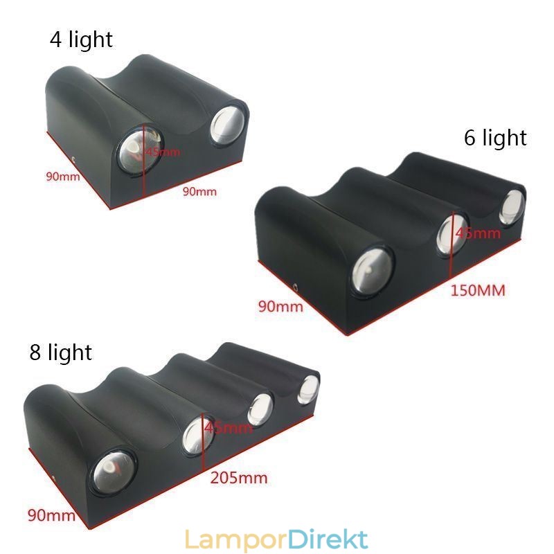 Vägglampa Aluminium Balkong Utanpåliggande Verandalampa