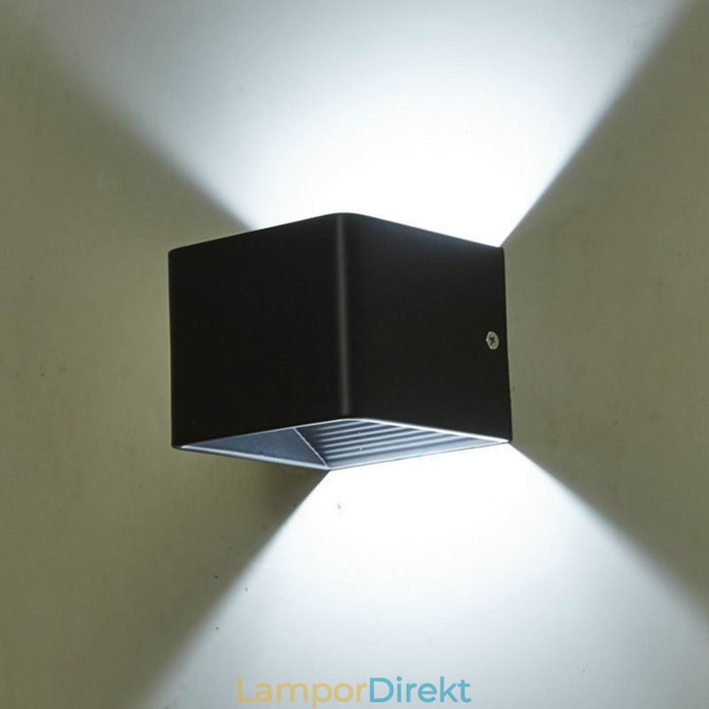 Vägglampa Aluminium Balkong Utanpåliggande Kub Verandalampa