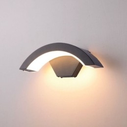 Minimalistisk Aluminiumlampa Trädgårdsvattentät Halvmånevägglampa