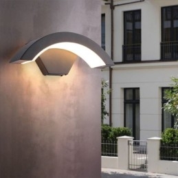 Minimalistisk Aluminiumlampa Trädgårdsvattentät Halvmånevägglampa