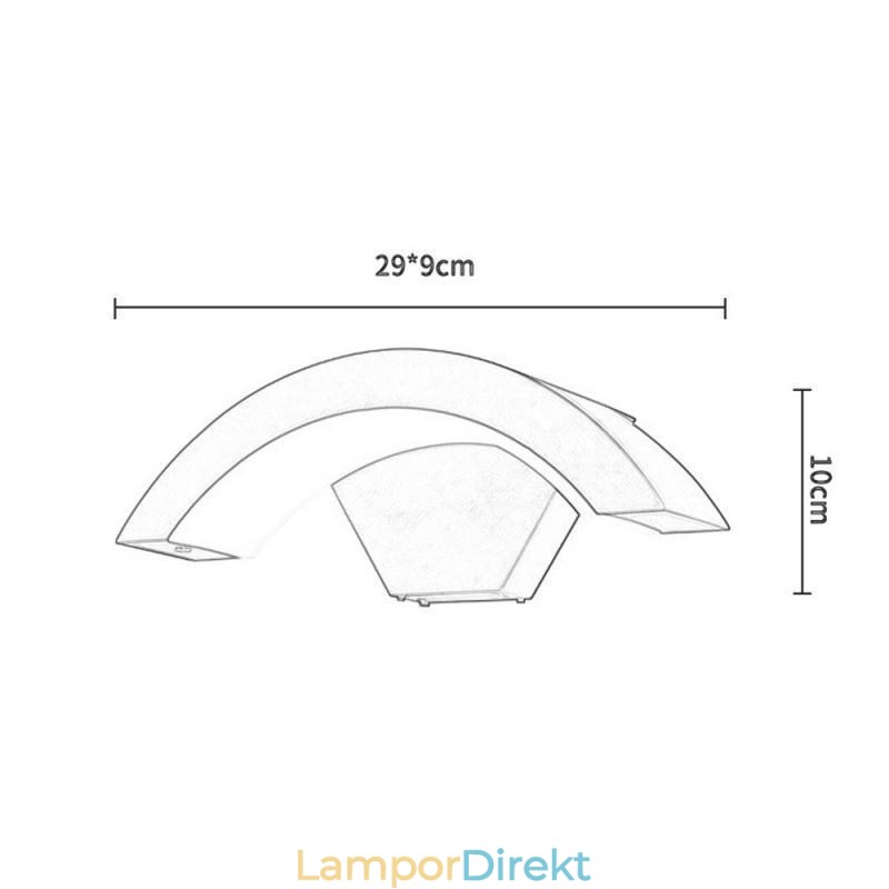 Minimalistisk Aluminiumlampa Trädgårdsvattentät Halvmånevägglampa