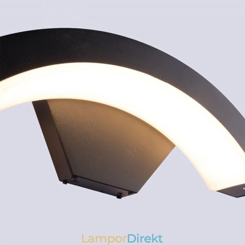 Minimalistisk Aluminiumlampa Trädgårdsvattentät Halvmånevägglampa