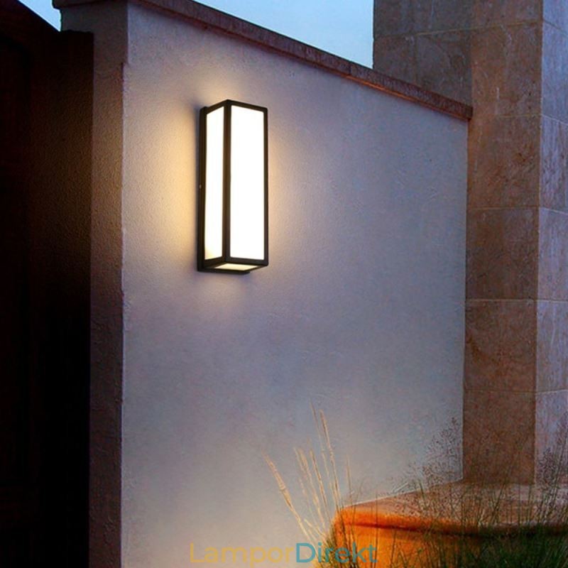 Rektangulär Vägglampa Modern Vattentät Villa Veranda Vägglampa