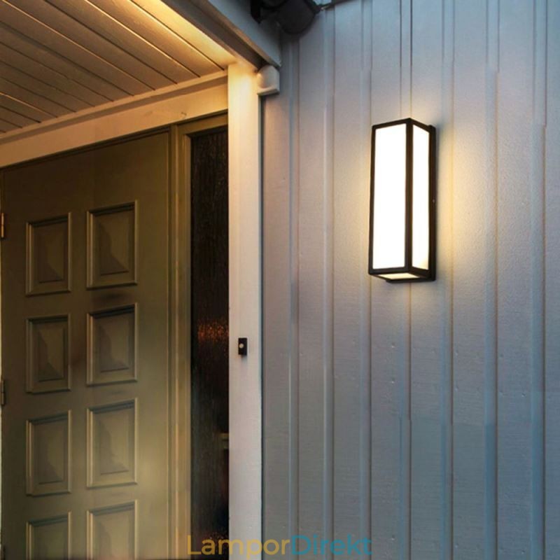 Rektangulär Vägglampa Modern Vattentät Villa Veranda Vägglampa
