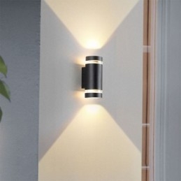 Vägglampa Vattentät Upp Och Ner Aluminium Dubbelhuvud Vägglampa