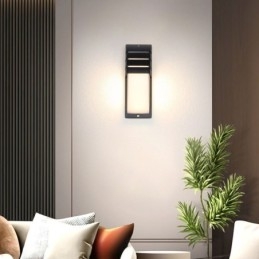 Vattentät Utomhus Veranda Ljus Svart Aluminium Vägglampa Trädgård Innergård Ljus