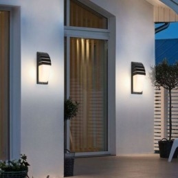 Vattentät Utomhus Veranda Ljus Svart Aluminium Vägglampa Trädgård Innergård Ljus