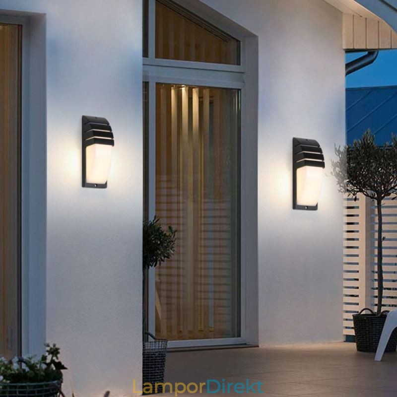 Vattentät Utomhus Veranda Ljus Svart Aluminium Vägglampa Trädgård Innergård Ljus