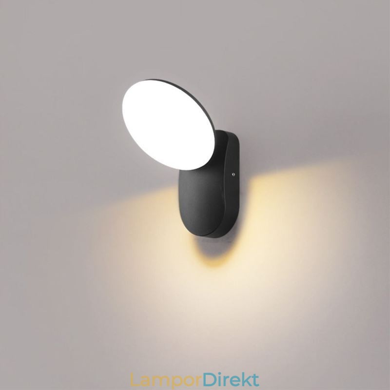 Modern Minimalistisk Aluminium Lampa Trädgård Vattentät Crescent Vägglampa