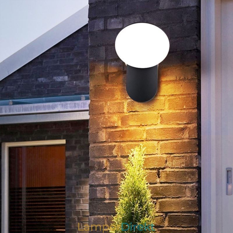 Modern Minimalistisk Aluminium Lampa Trädgård Vattentät Crescent Vägglampa